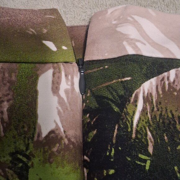 Women’s Worthington Cotton SKIRT ‘Green Island Retreat’ Tropical Forest Sz. 12 - Picture 7 of 8